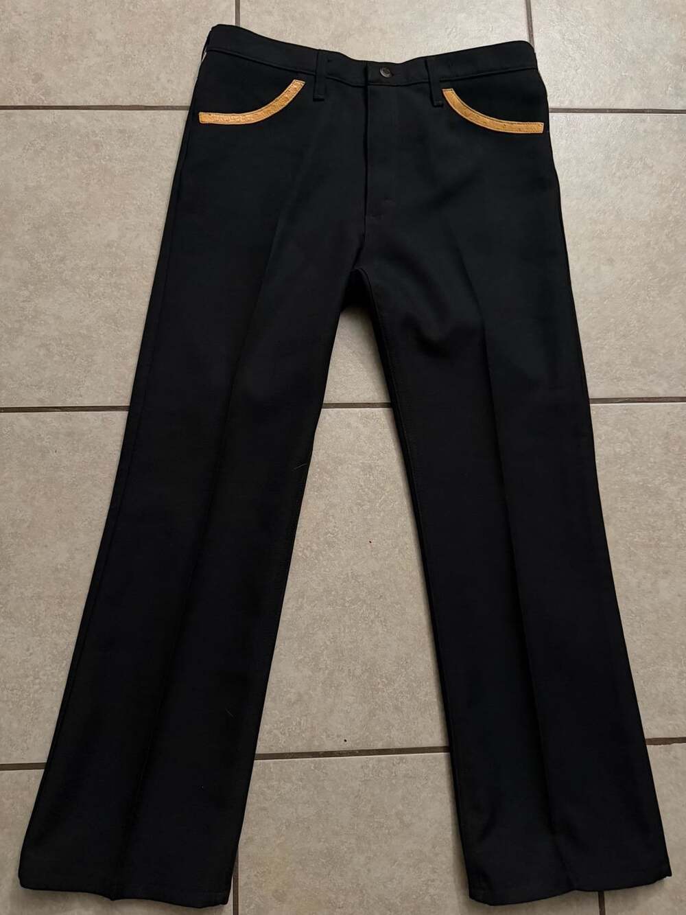 Wrangler Dress Pants 36 x 30 Black Ostrich Print Waistband